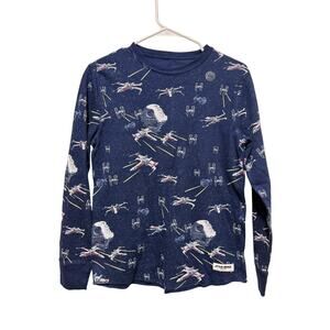 NWT Gap Star Wars Youth XXL Thermal Henley Navy blue